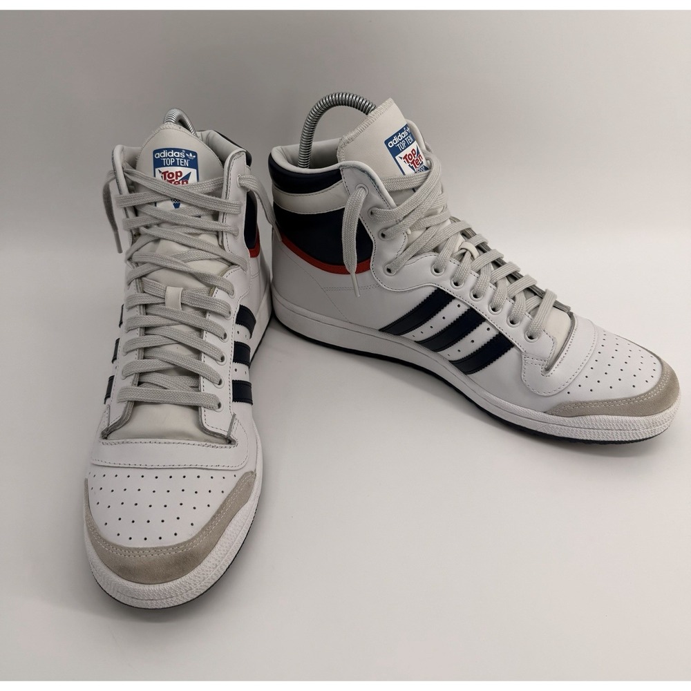 Size 13 - adidas Top Ten High White - Picture 3 of 7